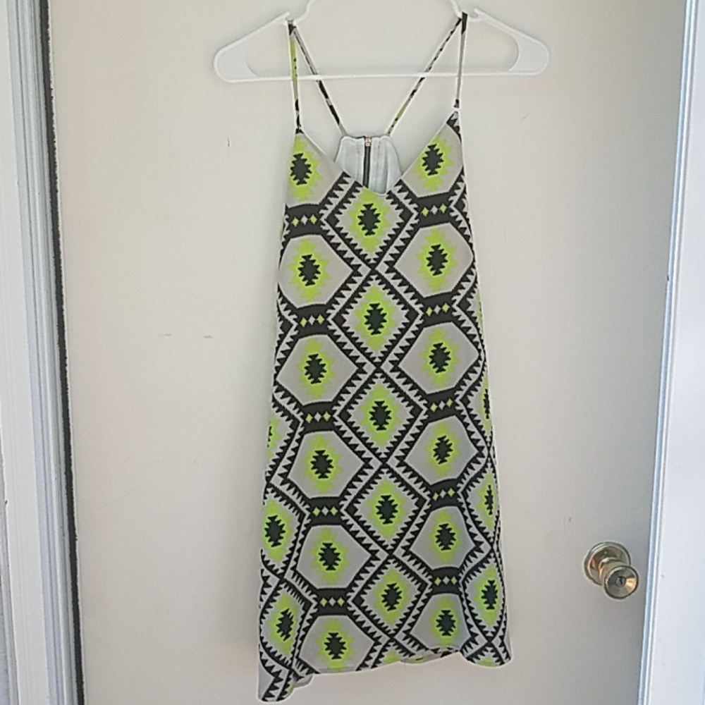 Sage small geometric dress